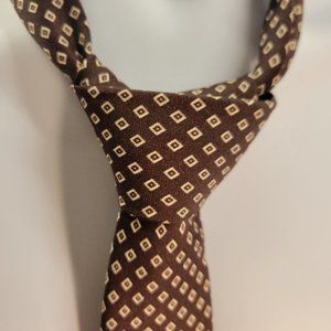 VINTAGE MOROCCO TIE POLYESTER & SILK NECKTIE BROWN